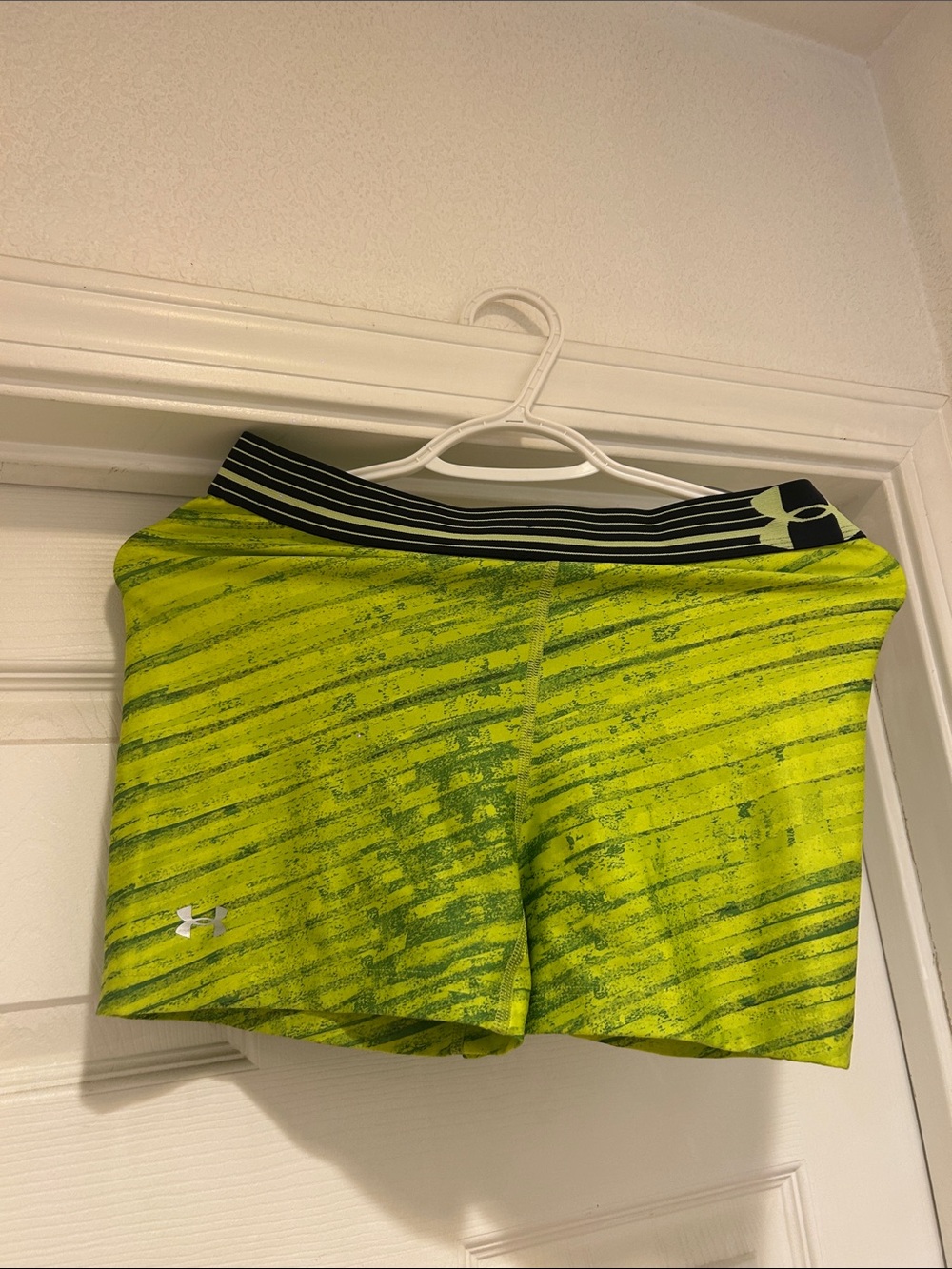 Under Armour Bright Lime Green Striped Training Shorts